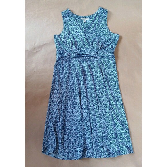 Soft By Avenue Blue Floral Sleeveless Stretch Fit & Flare Midi Dress Size 18/20 - Picture 1 of 11